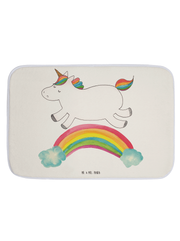 Mr. & Mrs. Panda Badteppich Einhorn Regenbogen ohne Spruch in Weiß