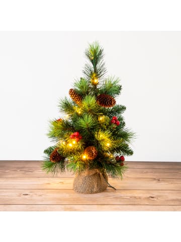 näve LED-Weihnachtsbaum mit Beeren und Tannenzapfen - h: 45cm