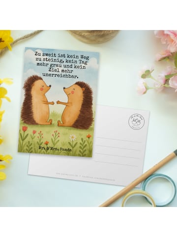 Mr. & Mrs. Panda Postkarte Hochzeit Igel Design mit Spruch in Weiß