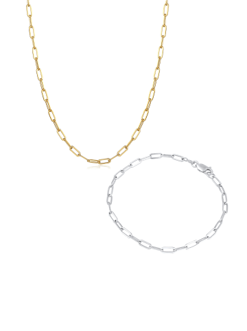 Elli Schmuckset 925 Sterling Silber in Zweifarbig