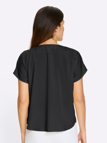 Sieh an! Kurzarm-Bluse in schwarz