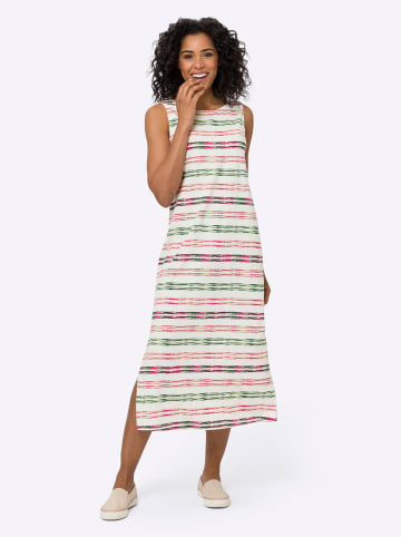 Sieh an! Jersey-Kleid in ecru-fuchsia-bedruckt