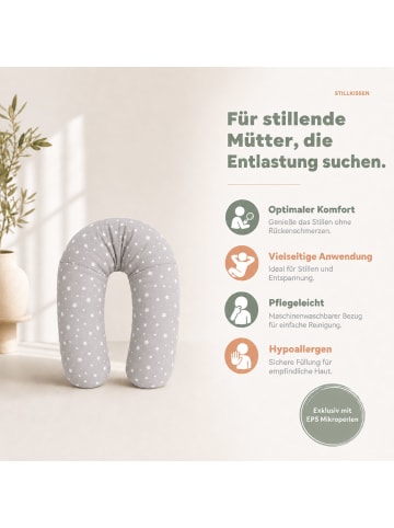 fillikid Stillkissen EPS Mikroperlen 190 cm Exklusiv in Sterne Grau