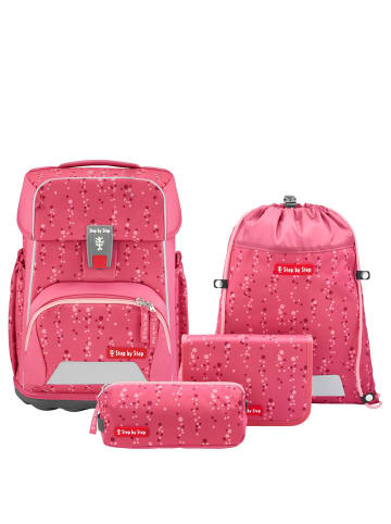 Step by Step Basis - Schulranzen Set 4tlg. (Green Grafics) in Pink Bubbles