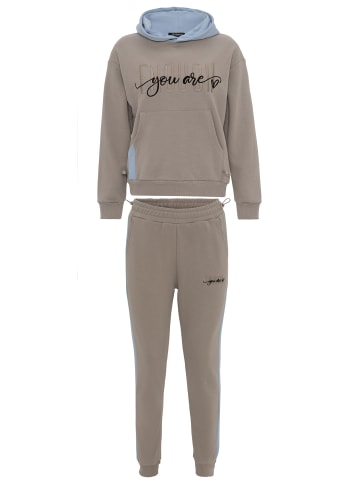 Tom Barron Trainingsanzug Women Regular Tracksuit With Embroidery Design in GRAU