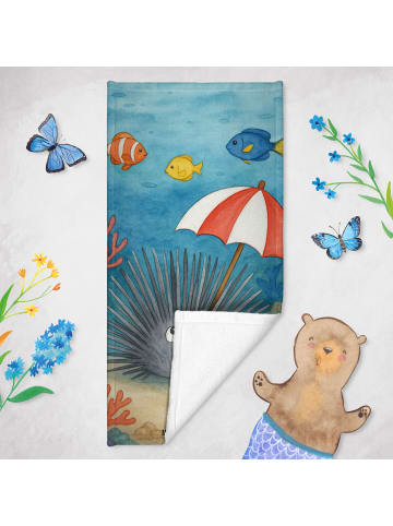 Mr. & Mrs. Panda Strandtuch Seeigel Design ohne Spruch in OZeichenanblue