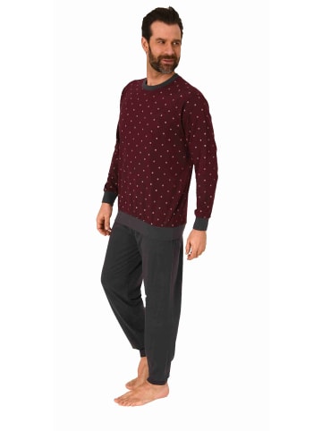 NORMANN langarm Schlafanzug Bündchen Pyjama print - 77205 in rot