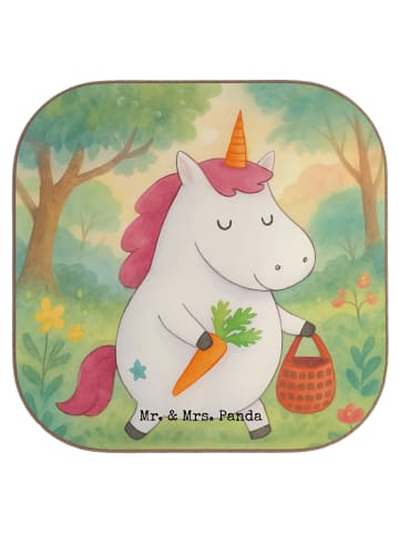 Mr. & Mrs. Panda Untersetzer für Gläser Einhorn Vegan Design ohn... in Weiß