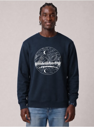 wat? Apparel Sweatshirt Mountains by night in Dunkelblau