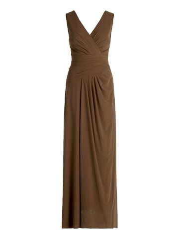 Vera Mont Abendkleid mit V-Ausschnitt in Brown Diamond