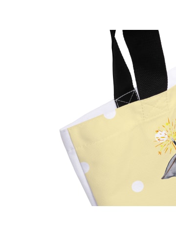 Mr. & Mrs. Panda Tasche Fledermaus Zauberer mit Spruch in Gelb Pastell