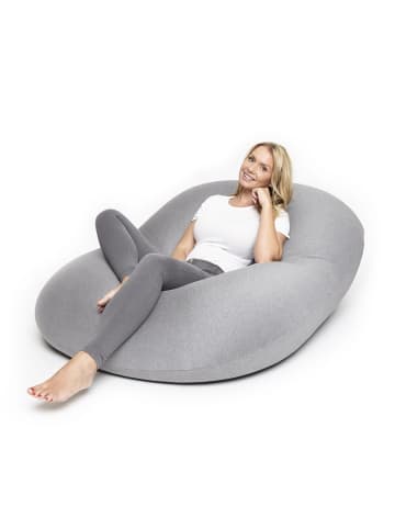 Lumaland Flexi Comfort Sitzsack Premium Bean Bag Sitzkissen 155x100cm Hellgrau