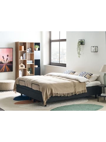 Beliani 4-tlg Doppelbett DUKE in Grau/Schwarz
