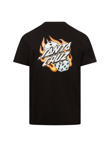 Santa Cruz T-Shirt Flaming Dice in schwarz