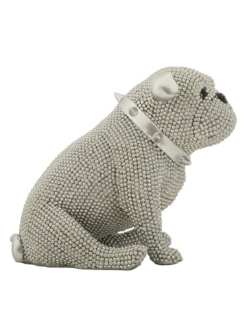 Mauro Ferretti Hund aus silbernem Kunstharz, 17 x 11 x 14 cm