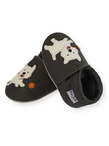 Yalion Leder-Krabbelschuhe in Schwarz