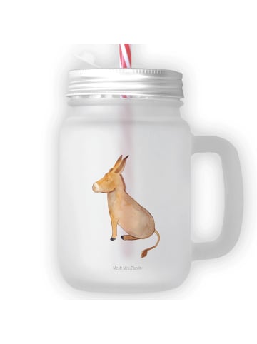 Mr. & Mrs. Panda Blümchentailglas Esel ohne Spruch in Transparent