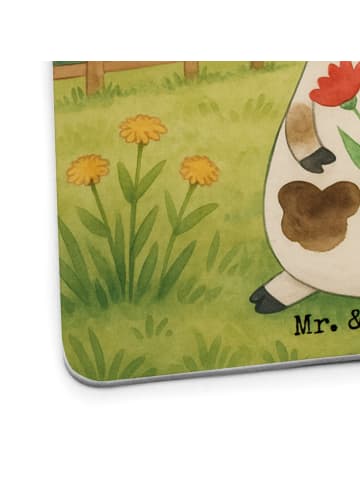 Mr. & Mrs. Panda Glasuntersetzer Kuh Design mit Spruch in Weiß