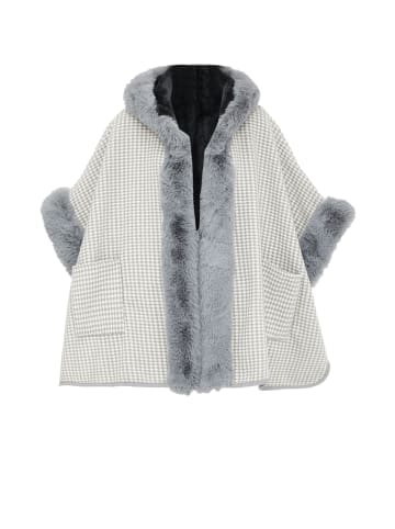 Usha Women Poncho in Hellgrau