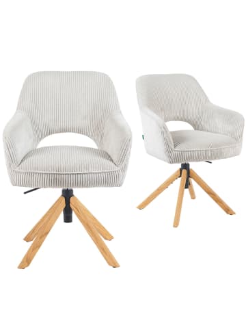 DUBI Möbel 2er-Set: Bürostuhl Mika-Lara in Hellgrau - (B)60 x (H)88 x  (T)65 cm