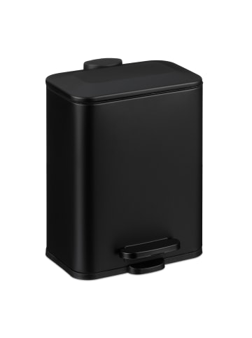 relaxdays Mülleimer Bad in Schwarz - 5 l