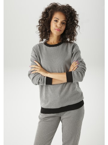Aniston CASUAL Sweatshirt in schwarz weiß