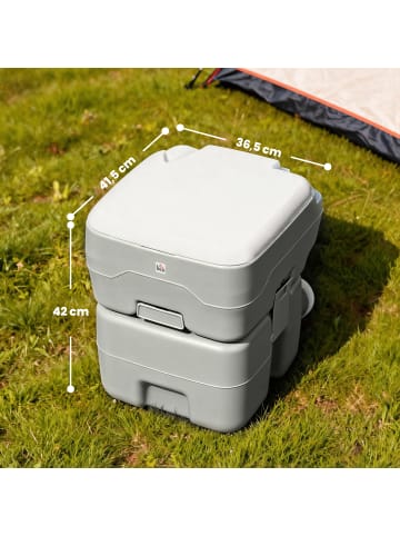 HOMCOM Campingtoilette,41,5cm x 36,5cm x 42cm,grau
