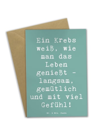 Mr. & Mrs. Panda Grußkarte Spruch Krebs Genießer mit Spruch in Meeresbrise