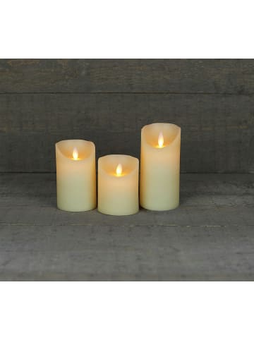 Coen Bakker 3er LED Echtwachskerze Kerze Timer in Elfenbein