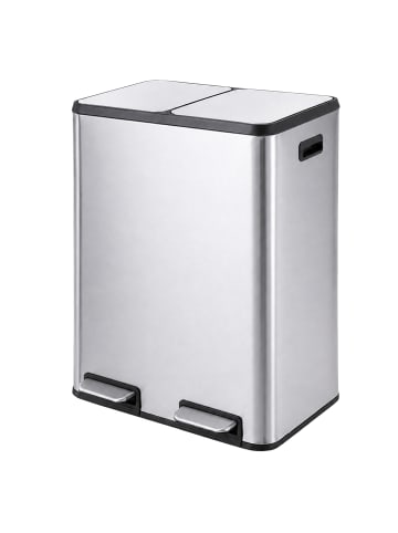 relaxdays Mülleimer in Silber - 2x 30 l