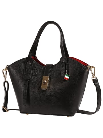 Florence Florence Handtasche Leder schwarz, rot ca. 24cm