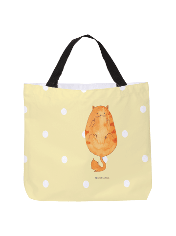 Mr. & Mrs. Panda Badetasche Katze Mittelfinger ohne Spruch in Gelb Pastell