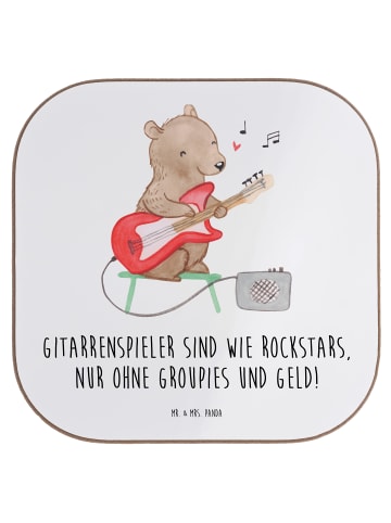Mr. & Mrs. Panda gläseruntersetzer Gitarre Helden mit Spruch in Weiß