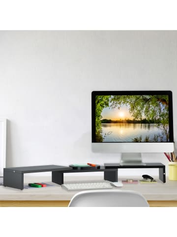 relaxdays Dual-Monitorständer in Schwarz