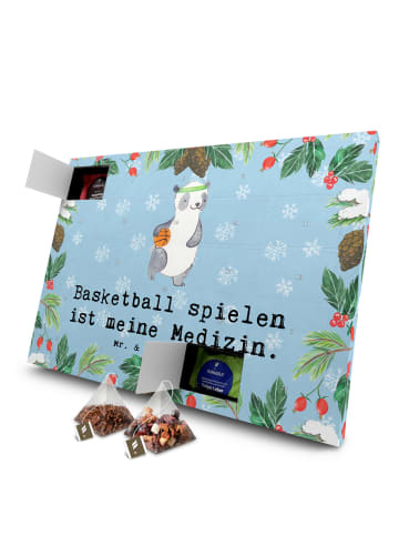 Mr. & Mrs. Panda Tee Adventskalender Panda Basketball mit Spruch in Eisblau