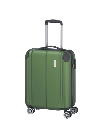 travelite City - 4-Rollen-Kabinentrolley S 55 cm (anthracite) in grün