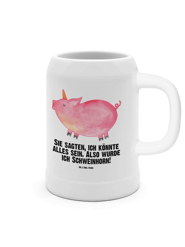 Mr. & Mrs. Panda Krug Einhorn Schwein mit Spruch in Weiß