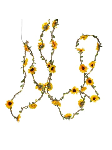MARELIDA LED Lichterkette Sonnenblumen Blumengirlande Timer L: 2,9m in gelb