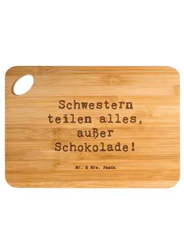 Mr. & Mrs. Panda Frühstücksbrettchen Spruch Schwestern Liebe mit... in Braun