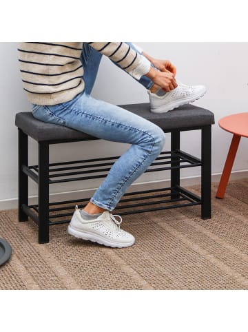 DuneDesign Schuhregal mit Sitzbank Lund in Grau