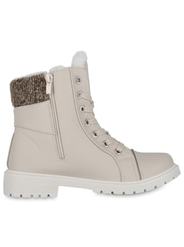 VAN HILL Worker Boots Anna in Beige
