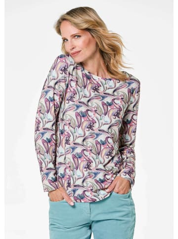 GOLDNER Langarmshirt Printshirt mit Paisley-Muster in rosé / gemustert