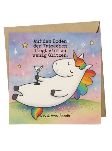 Mr. & Mrs. Panda Grußkarte Einhorn Blümchentail Design mit Spruch in Weiß