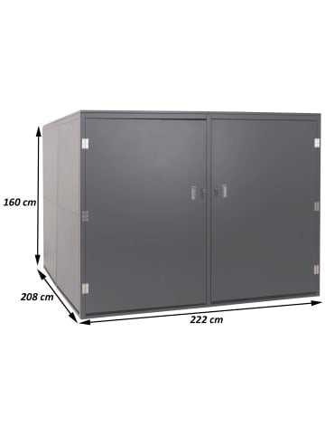 MCW 4er-Fahrradgarage L56c, Hellgrau