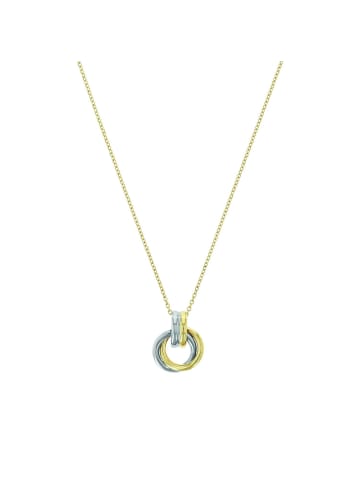Amor Kette mit Anhänger Edelstahl, IP silber+gold in gold