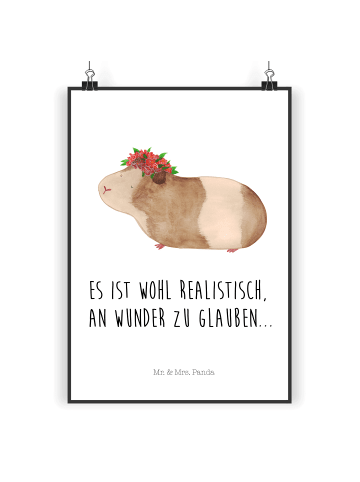 Mr. & Mrs. Panda Wandbild Meerschweinchen Weisheit mit Spruch in Weiß