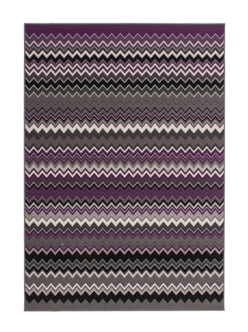 Kayoom Kurzflor Teppich Now in multi - violett - rechteckig