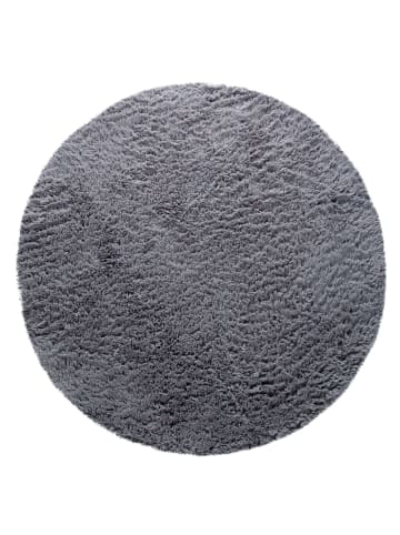 KADIMA DESIGN Hochflor Teppich Shaggy waschbar Unifarben Schlafzimmer in Grau