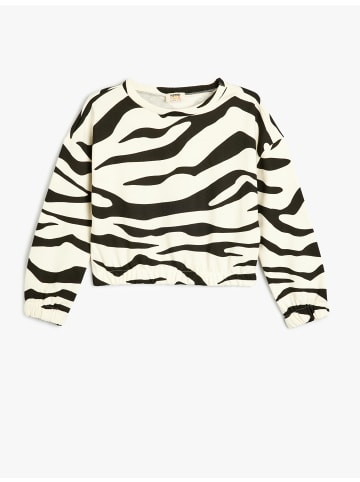 KOTON Sweatshirt in Ekru Gemustert