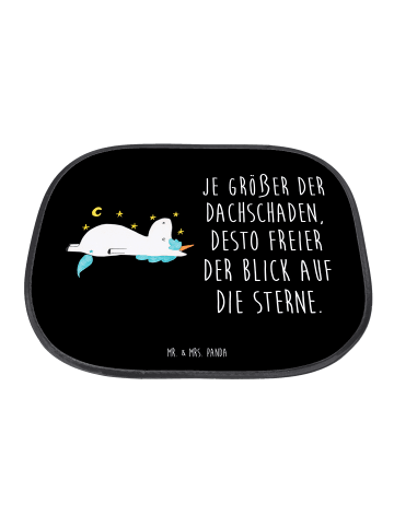 Mr. & Mrs. Panda Sonnenschutz Auto Einhorn Sternenhimmel mit Spruch in Schwarz